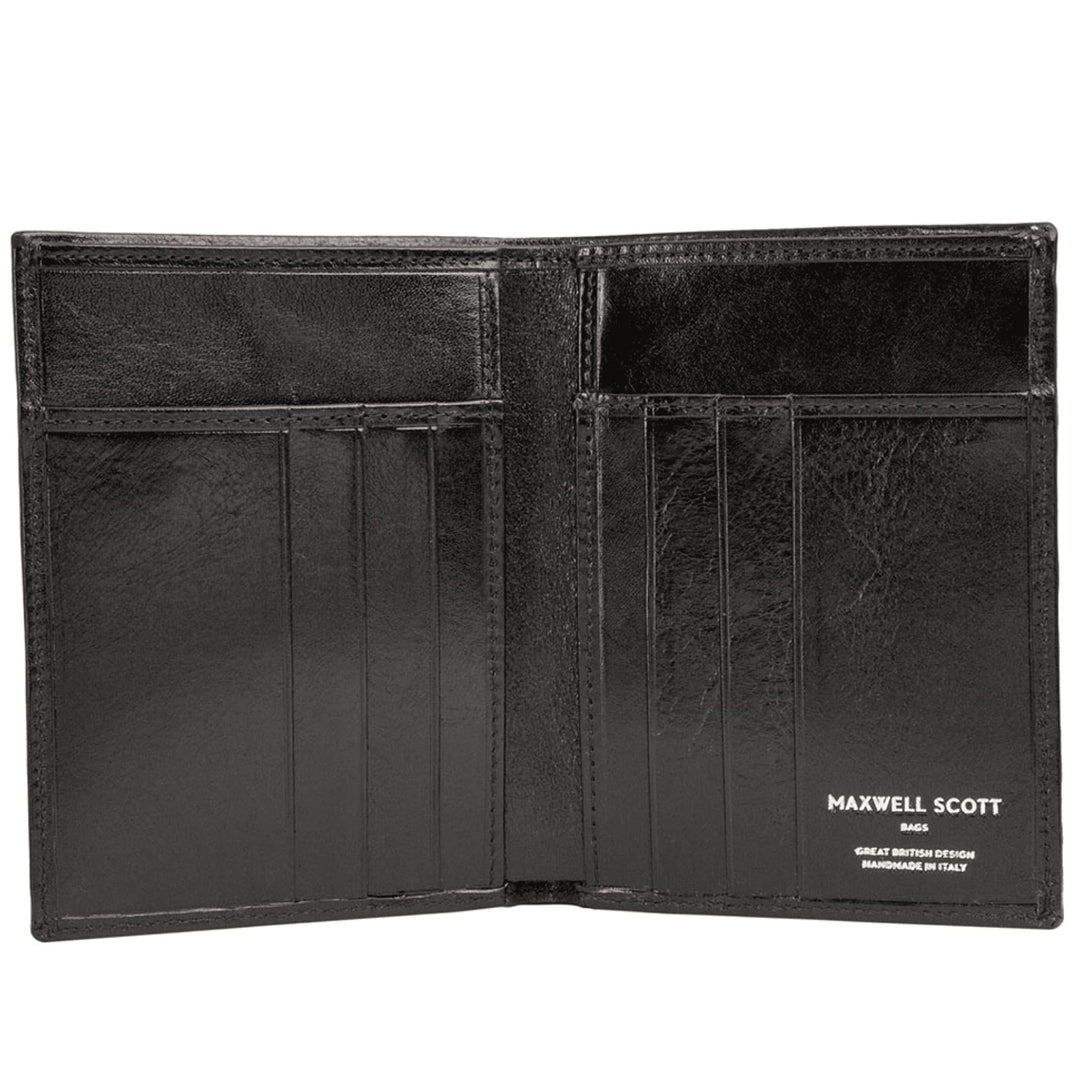 Maxwell Scott Hochwertige Herren Leder Brieftasche Salerno in Schwarz, Schwarz
