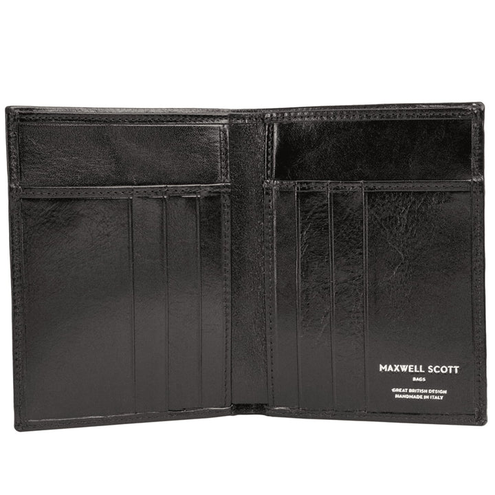 Maxwell Scott Hochwertige Herren Leder Brieftasche Salerno in Schwarz, Schwarz