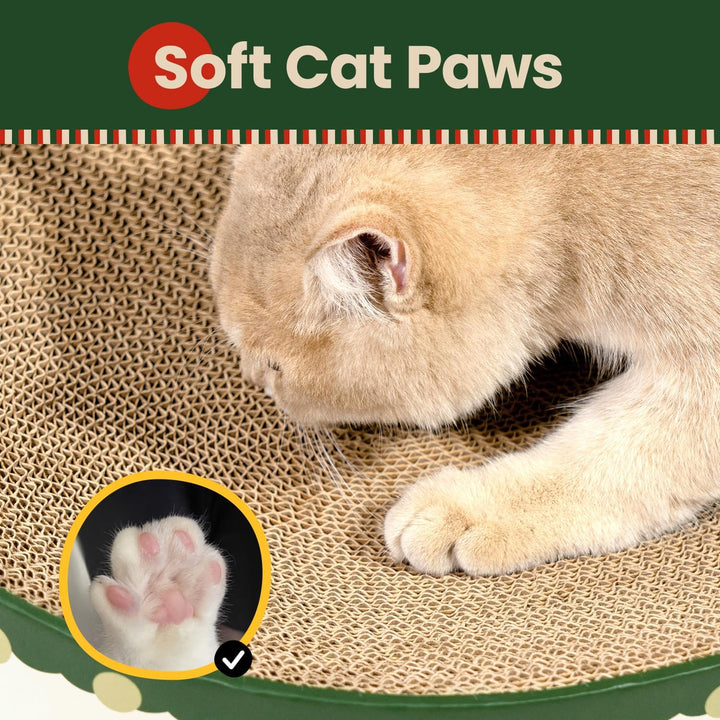 Conlun Kratzbrett Katze, Oval Kratzpappe für Katzen, Katzenbett aus Wellpappe, Lounge-Schale für Kat