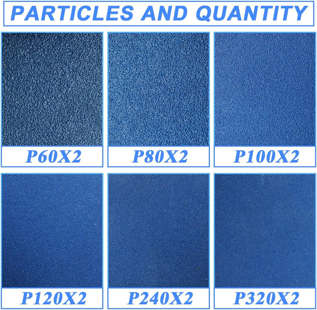 12 Stück Beruf Schleifband Set,Zirkoniumkorund Schleifbänder 100 x 915 mm,je 2 Stück Körnung（60,80,1