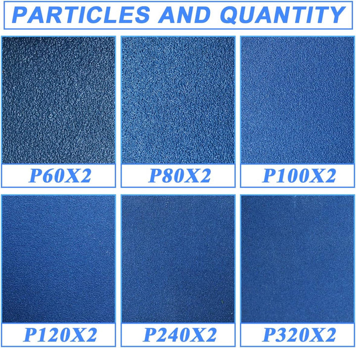 12 Stück Beruf Schleifband Set,Zirkoniumkorund Schleifbänder 100 x 915 mm,je 2 Stück Körnung（60,80,1