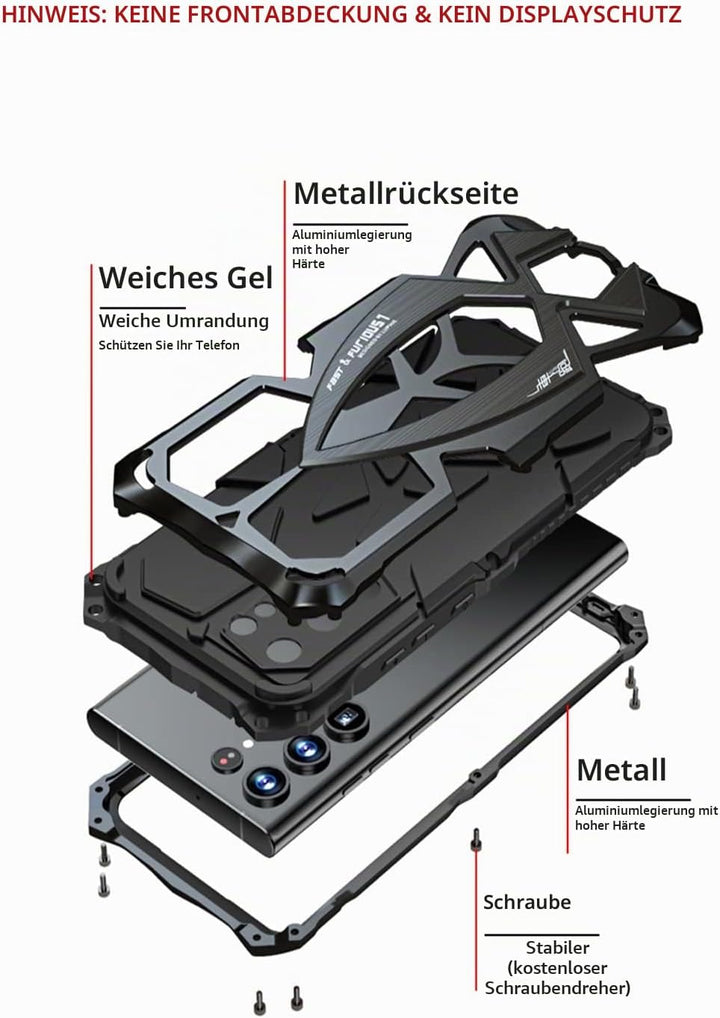 CeeDoo Kompatibel mit Samsung S23 Ultra Hülle 5g Metall Schrauben Handyhülle Kameraschutz Stossfeste