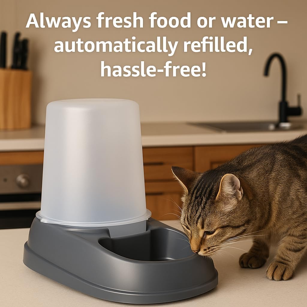 Automatischer Futter- und Wasserspender für Hunde und Katze - 2,5L - Futterautomat Katze - Futterspe