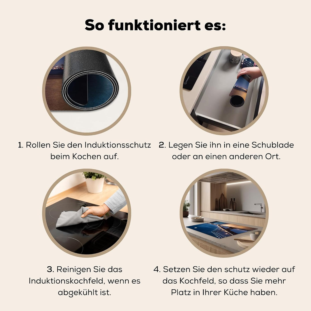 KitchenYeah© Herdabdeckplatte Einteilig Küche Herdabdeckung Induktionsfeld Ceranfeld Herdabdeckplatt