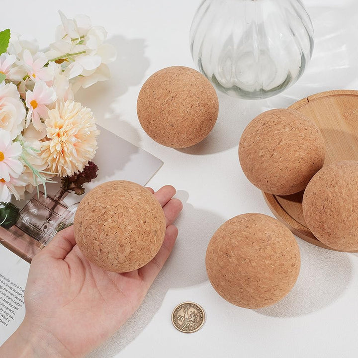 OLYCRAFT 2 Stück 8 cm Holzkork-Kugelstopper Für Weindekanter Karaffe Flaschenersatz Burlywood-Weinko