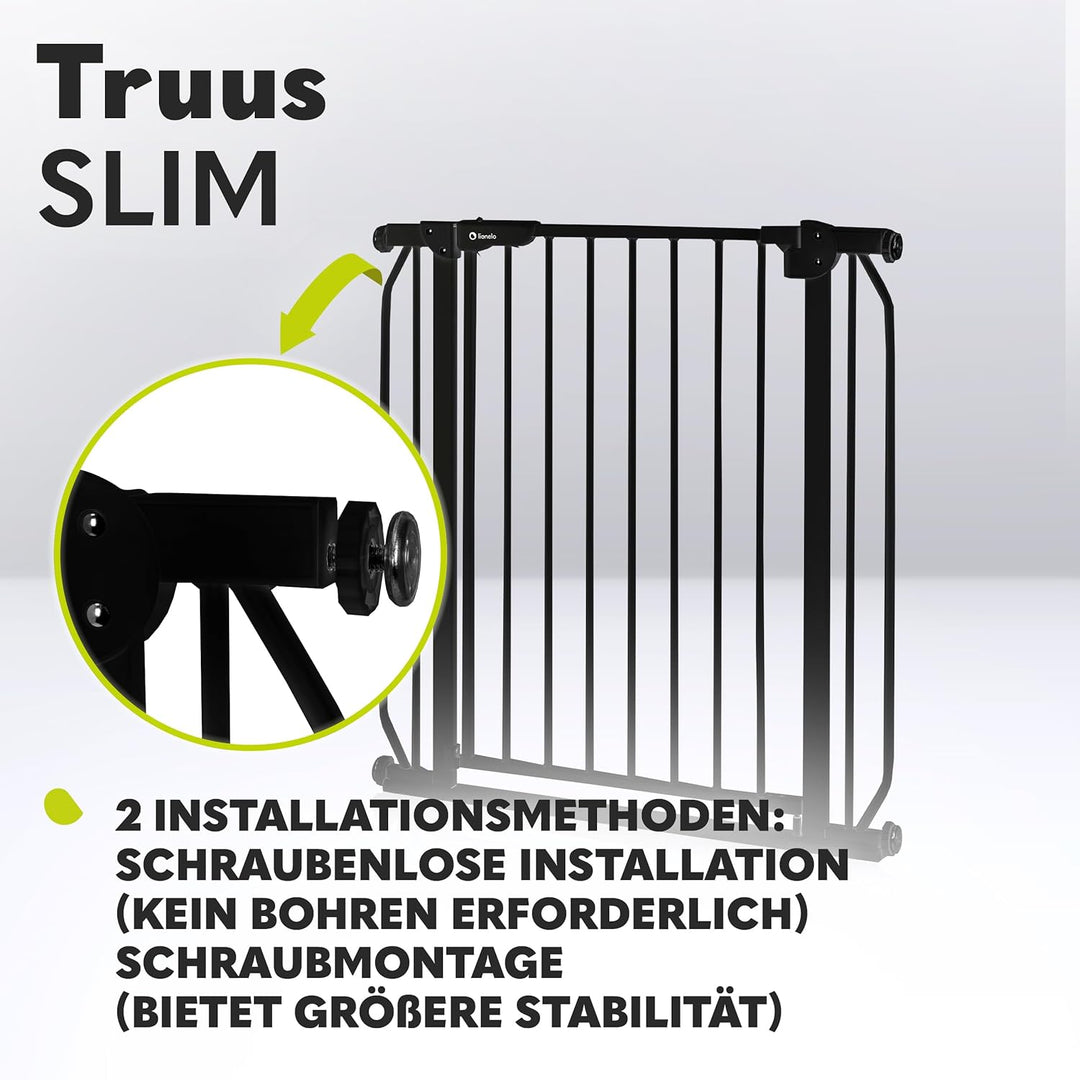 LIONELO Truus Slim Sicherheitstor, Verstellbare Breite von 75 bis 105 cm mit Press-Fit, Höhe 77 cm Ö