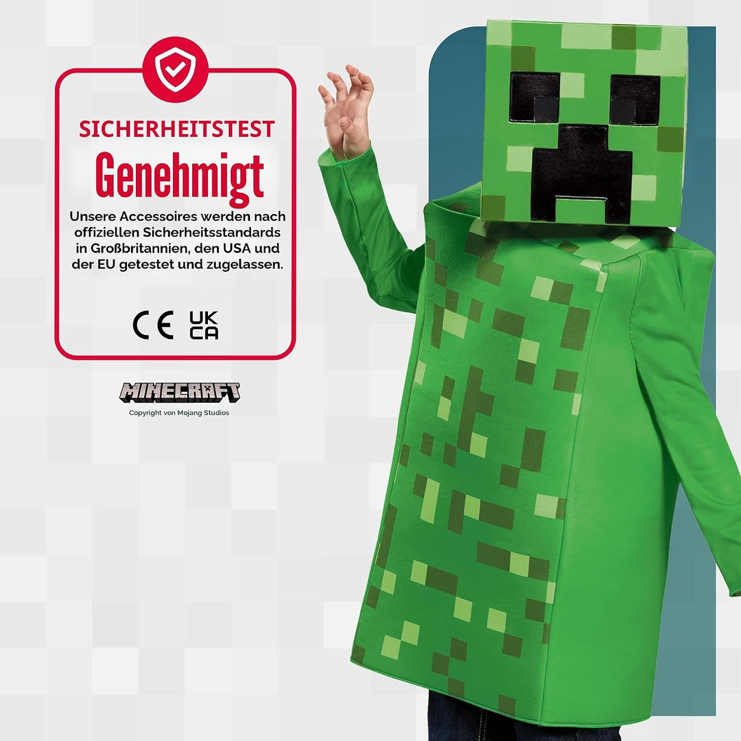 Disguise Offizielles Classic Minecraft Kostüm Kinder Jungen Creeper Kostüm Karneval Kostüm Minecraft