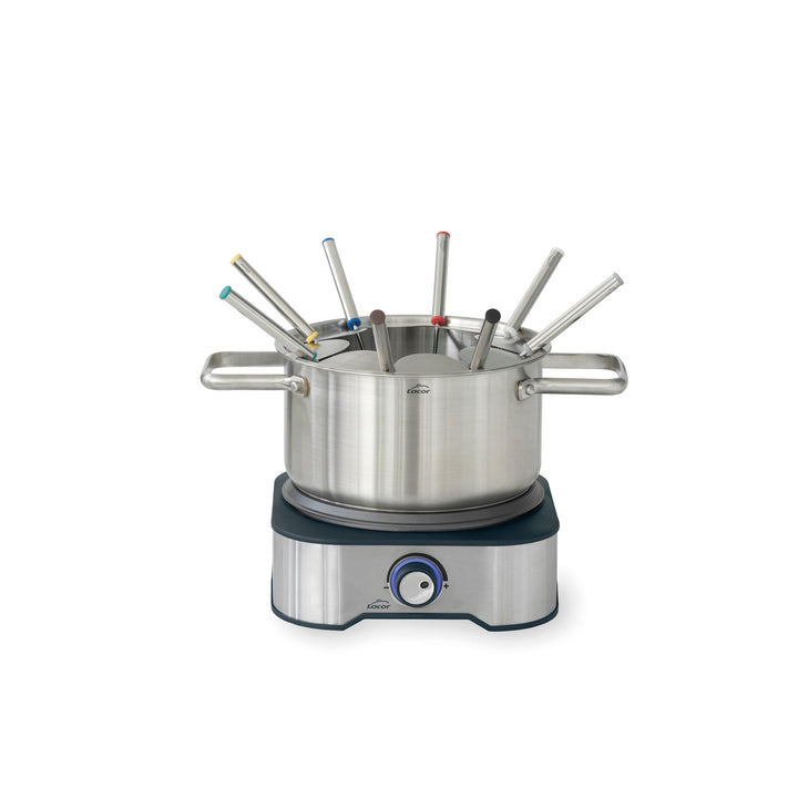 Lacor - 69399 - Elektrisches Fondue, schmelzen Käse und Schokolade, mit 8 Gabeln, abnehmbarer Topf,