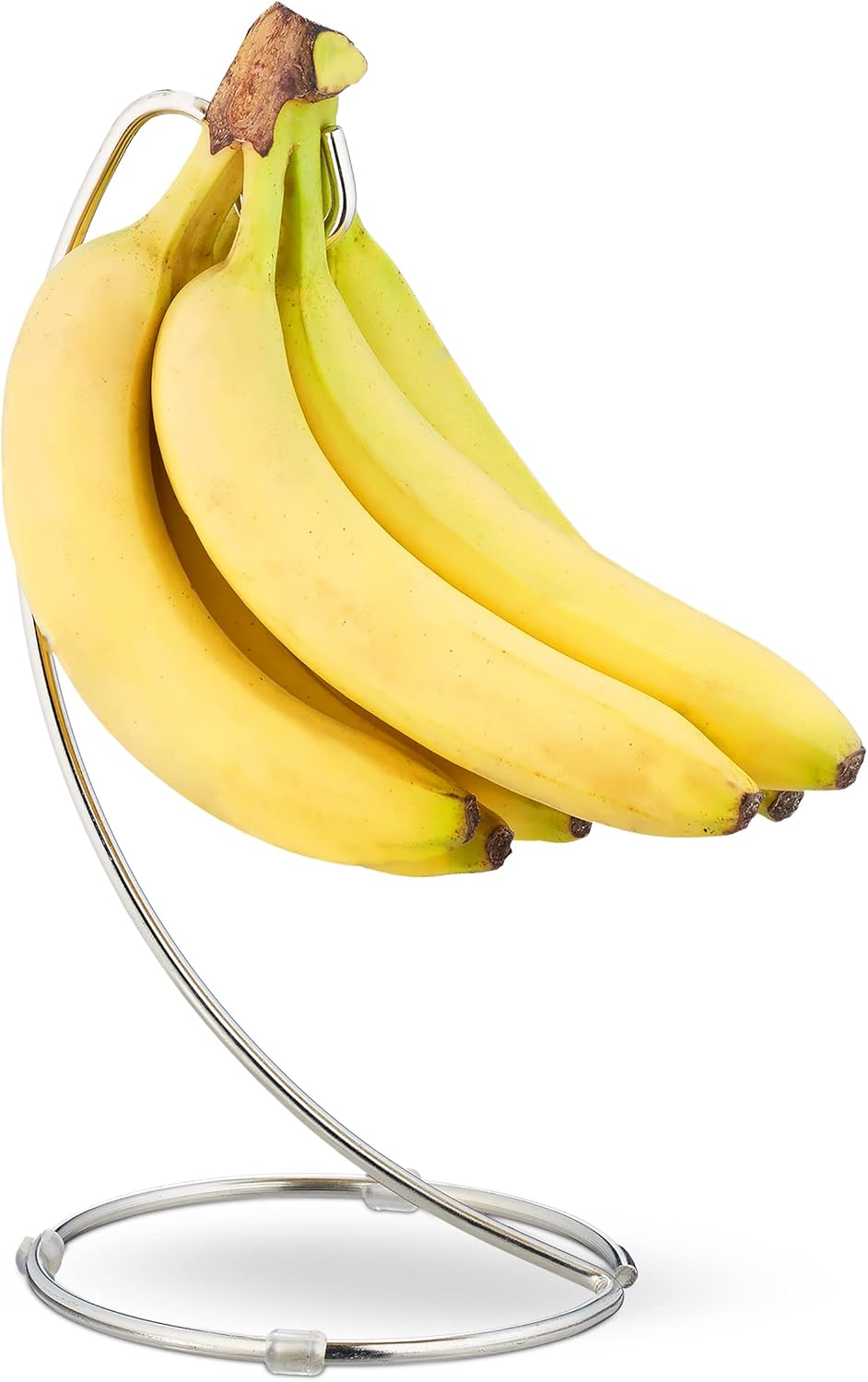 Relaxdays 8 x Bananenhalter mit rundem Standfuss, Bananenhaken, Obstaufbewahrung, Bananen, Trauben,