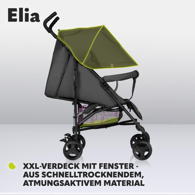 LIONELO Elia Buggy klein zusammenklappbar Kinderwagen bis 15 kg, Rücken und Fussstützenverstellung H