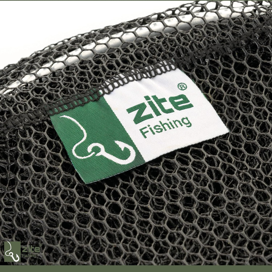 Zite Fishing Setzkescher Gummiert 3,50m | Fischnetz Setz Ansitz mit Tasche &amp; Erdspeer | Fischschonen