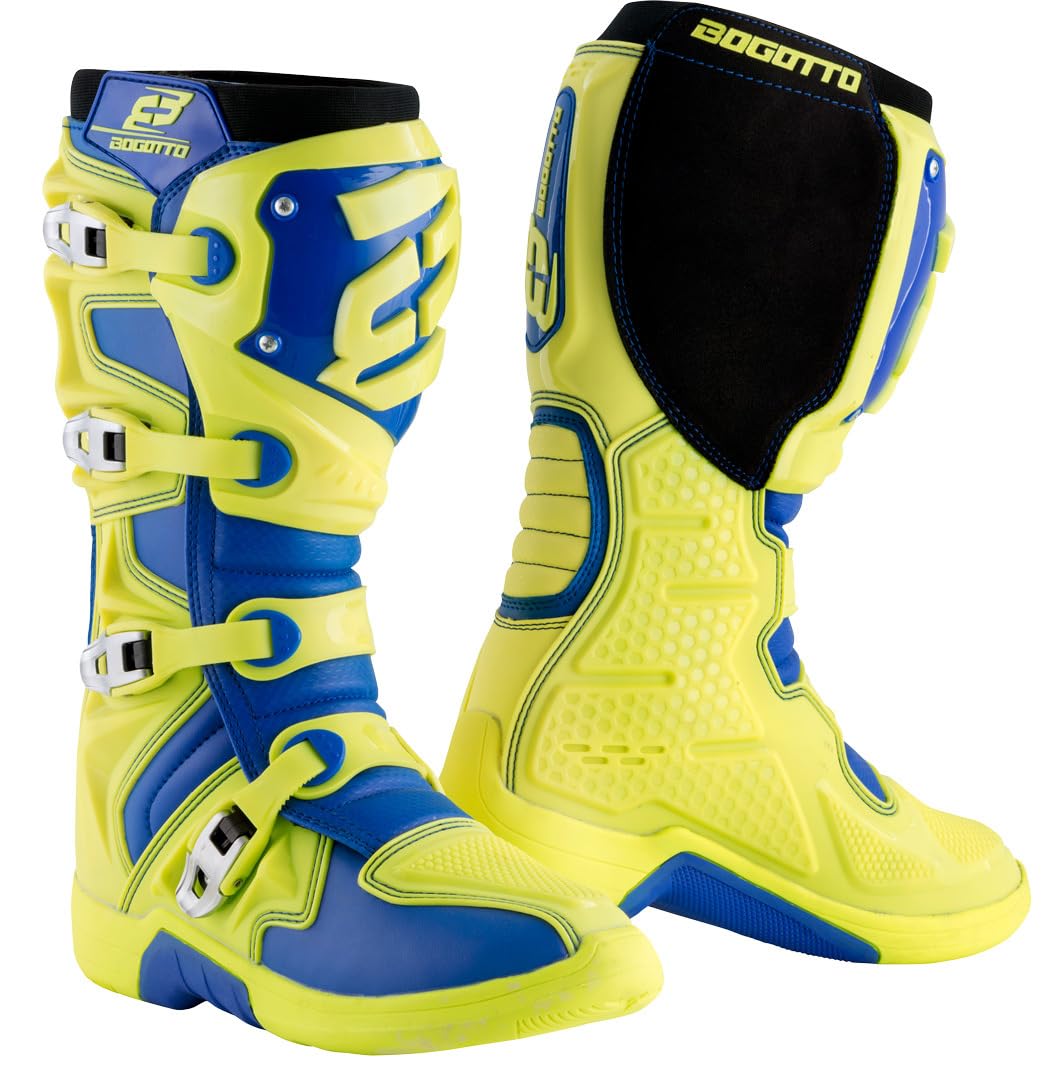 Bogotto MX-6 Motocross Stiefel, blau/gelb, 43 43 EU Blau Gelb, 43 EU Blau Gelb