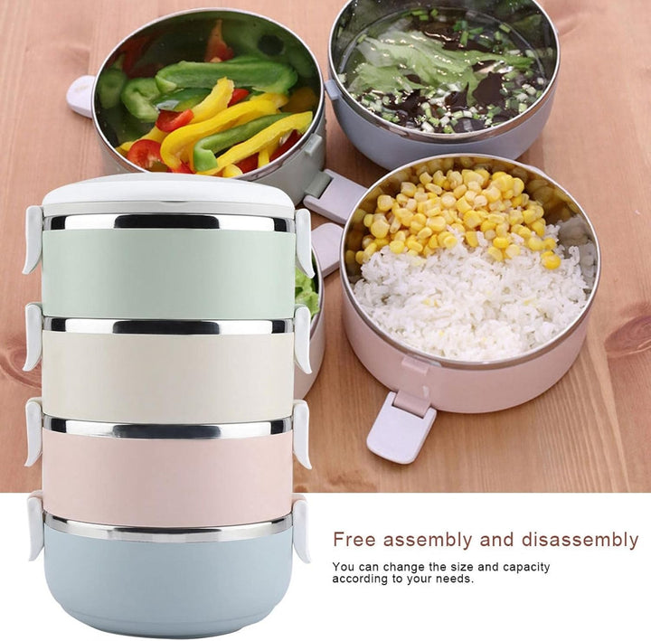 Thermobehälter Isolierbehälter, Thermoisolierte Lunchbox aus Edelstahl, Stapelbare Lunchbox, Tragbar