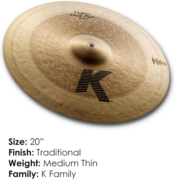Zildjian K Custom Series - 20" Dark Ride Cymbal 20 Zoll Dark Ride, 20 Zoll Dark Ride