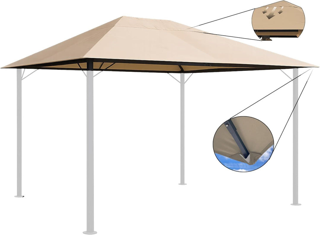 QUICK STAR Ersatzdach 250g Garten Pavillon 3x4m Sand Antik Pavillondach Ersatzbezug