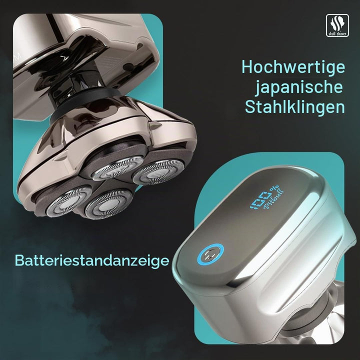 Skull Shaver Pitbull Platinum Pro PX5 - Elektrorasierer für Herren - Kabellos, Wiederaufladbar, Nass