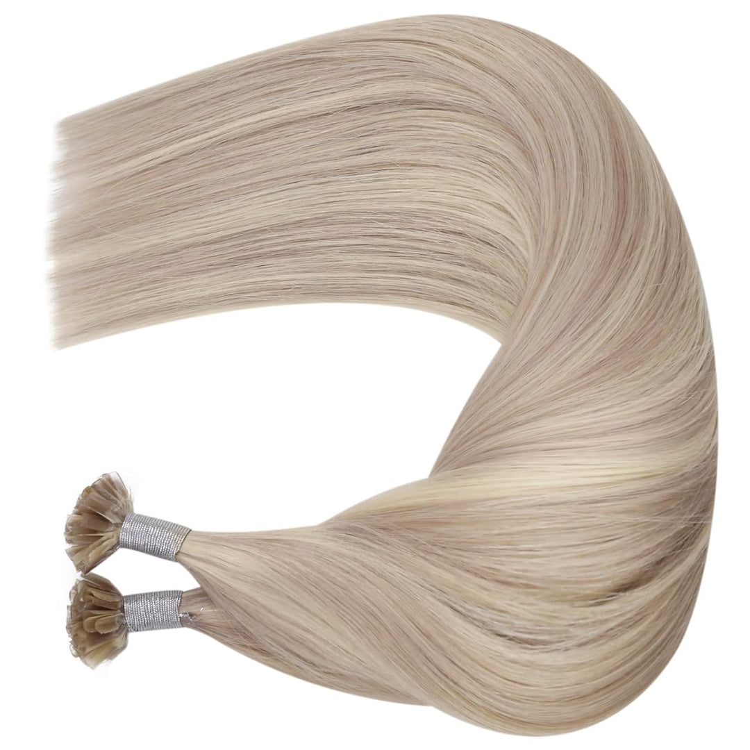 Moresoo Bonding Extensions Echthaar 35 cm U Tip Extensions Unsichtbare Haarverlängerungen #P18/613 A