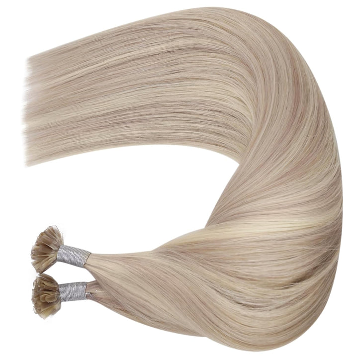 Moresoo Bonding Extensions Echthaar 35 cm U Tip Extensions Unsichtbare Haarverlängerungen #P18/613 A