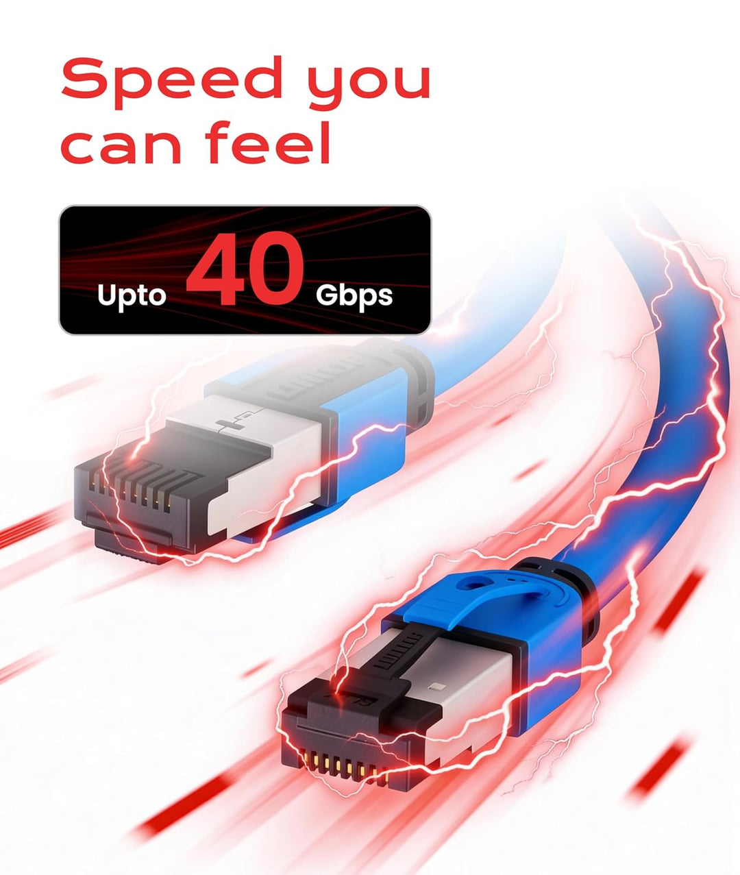LINKUP - [40Gbps Zertifiziert] Cat8-Ethernet-Patchkabel Doppelt Geschirmt┃2000MHz (2Ghz) Cat8.1┃Zuku