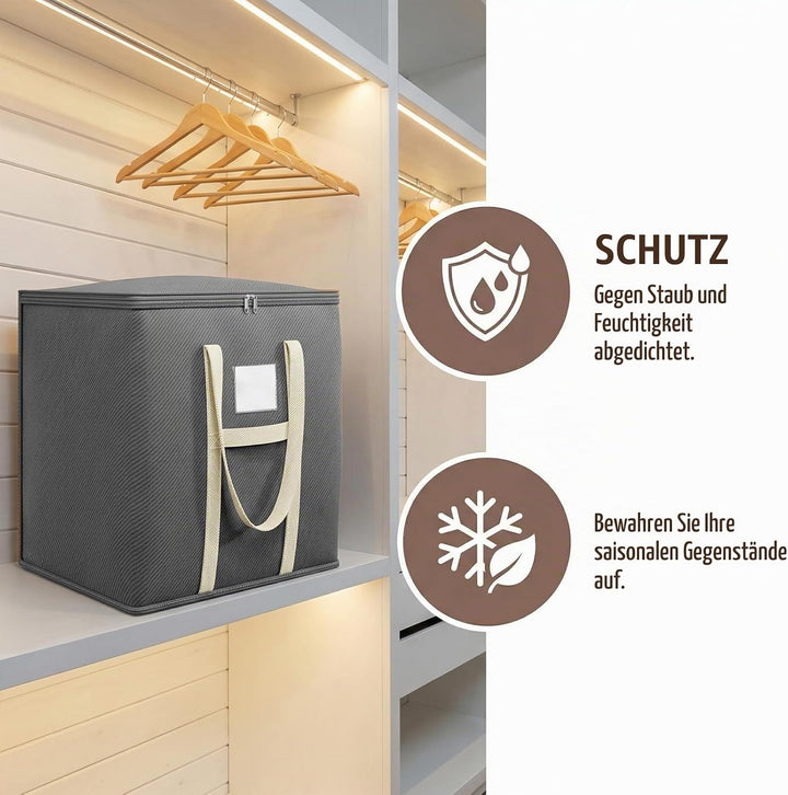 Extra grosse Umzugstasche 210 l Wasserdichte, staubdichte Umzugskiste aus Vliesstoff Grau 50 × 60 ×