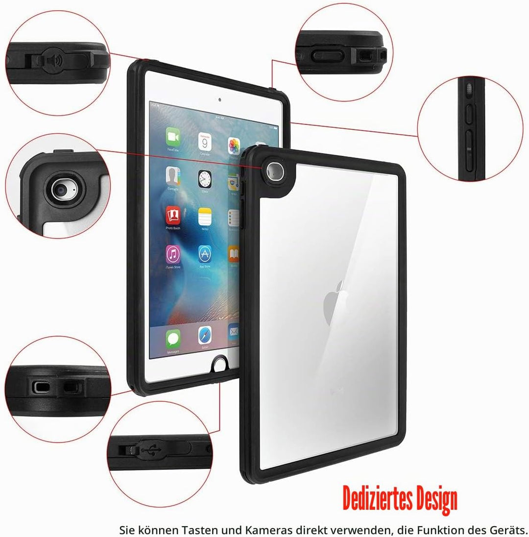 AICase Hülle für iPad mini 4 wasserdichte Hülle,360 Rundum Schutz Transparent Schutzhülle,wasserdich