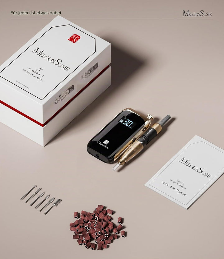 MelodySusie Professioneller elektrischer Nagelbohrer, wiederaufladbare Nagelfeilen für Acrylnägel, k