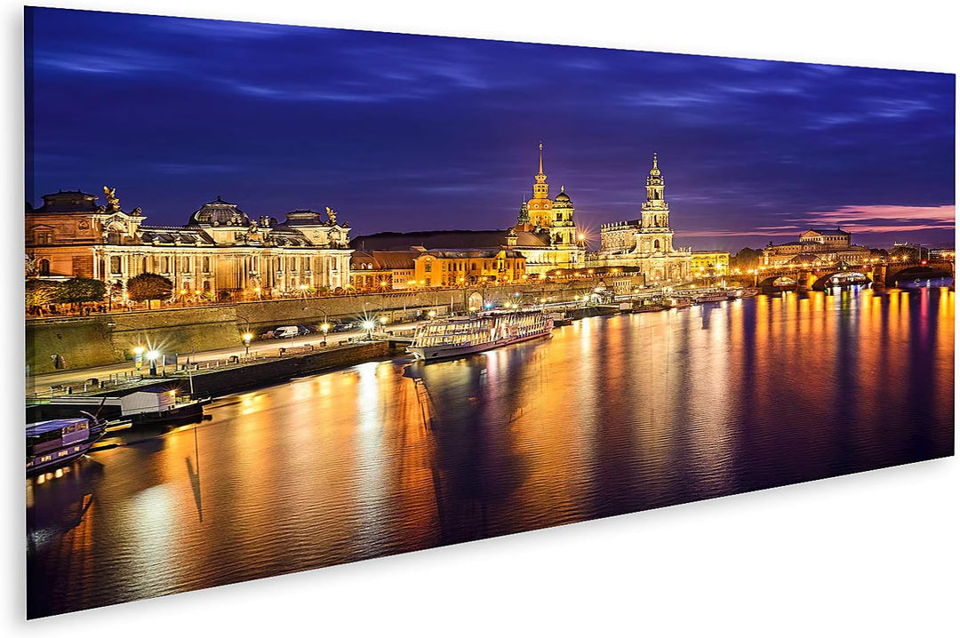 islandburner Bild auf Leinwand Dresden Deutschland Stadtsilhouette An Der Elbe Bilder Wandbilder Pos