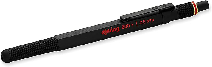 rOtring 800+ Druckbleistift mit Stylus für Touchscreen | 0,5 mm | schwarzer Schaft Mattschwarz 0,5 m