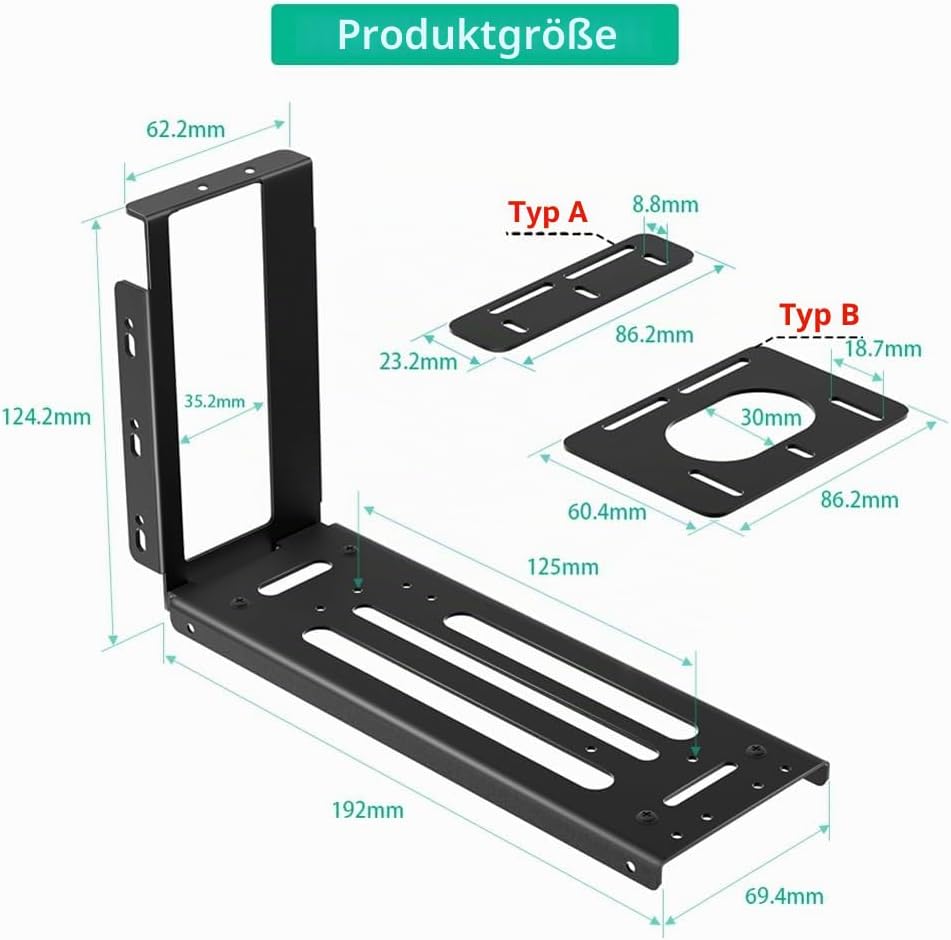 Externe GPU -Dockingstation Vertikaler GPU -Mount -Halterung, 2 Steckplatzlenkhalter mit Hardware, E