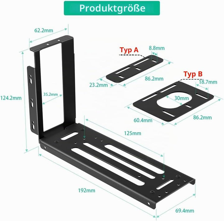 Externe GPU -Dockingstation Vertikaler GPU -Mount -Halterung, 2 Steckplatzlenkhalter mit Hardware, E