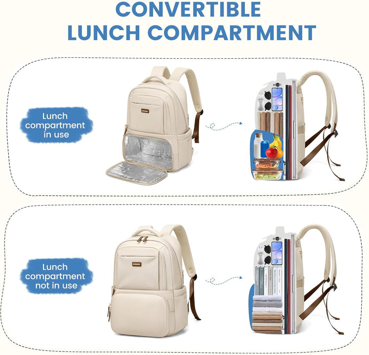 GOLF SUPAGS Lunch Rucksack, 16 Zoll Laptop Rucksack Schulrucksack mit Lsoliertes Kühltasche für Arbe