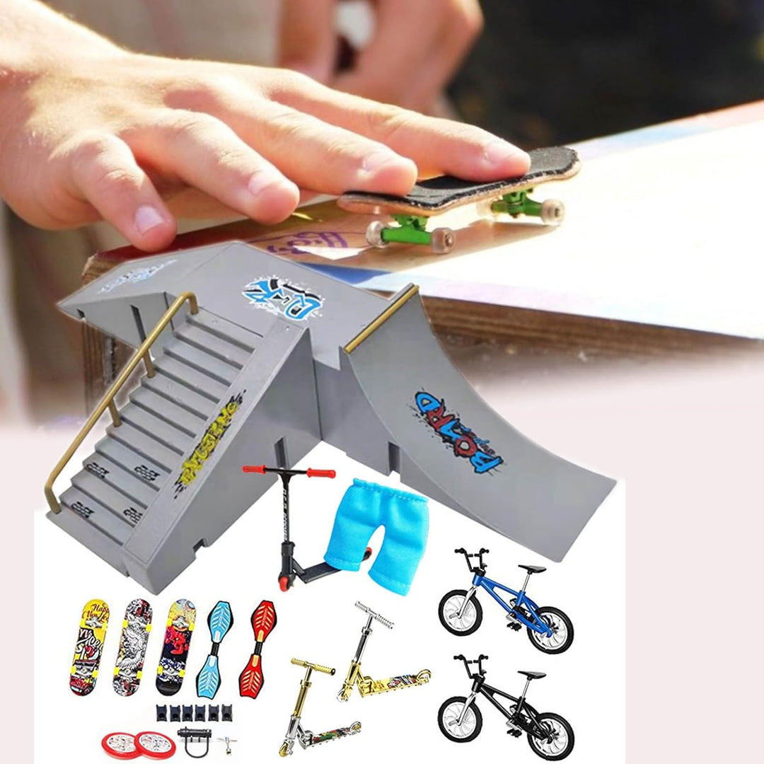 Generisch Finger Skateboard Rampe Set Fingerboard Rampe, Skate Park Kit Mit Rampen, Ultimate Fingers