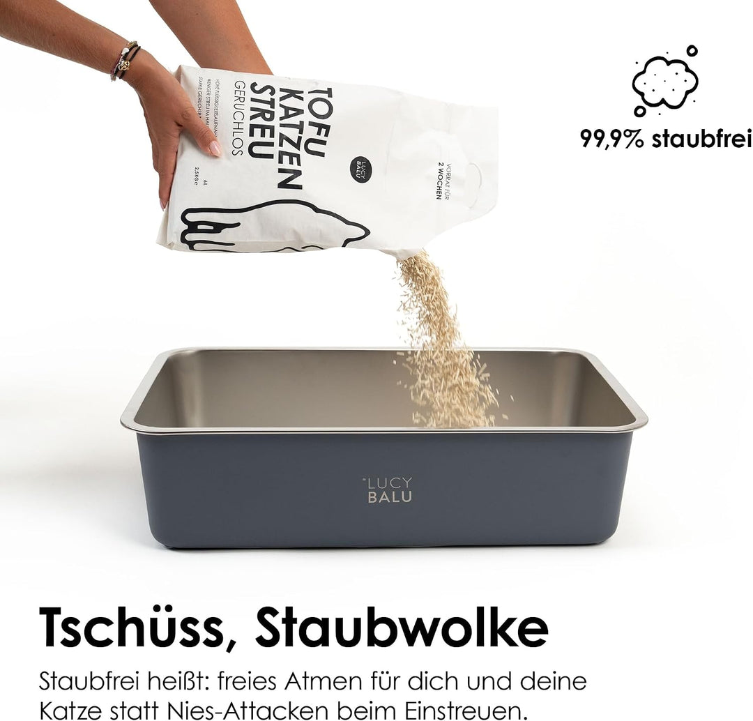 LucyBalu® TOFU Katzenstreu I Klumpendes Katzen Streu | Geruchsbindend und nachhaltig I 8er Set I 48