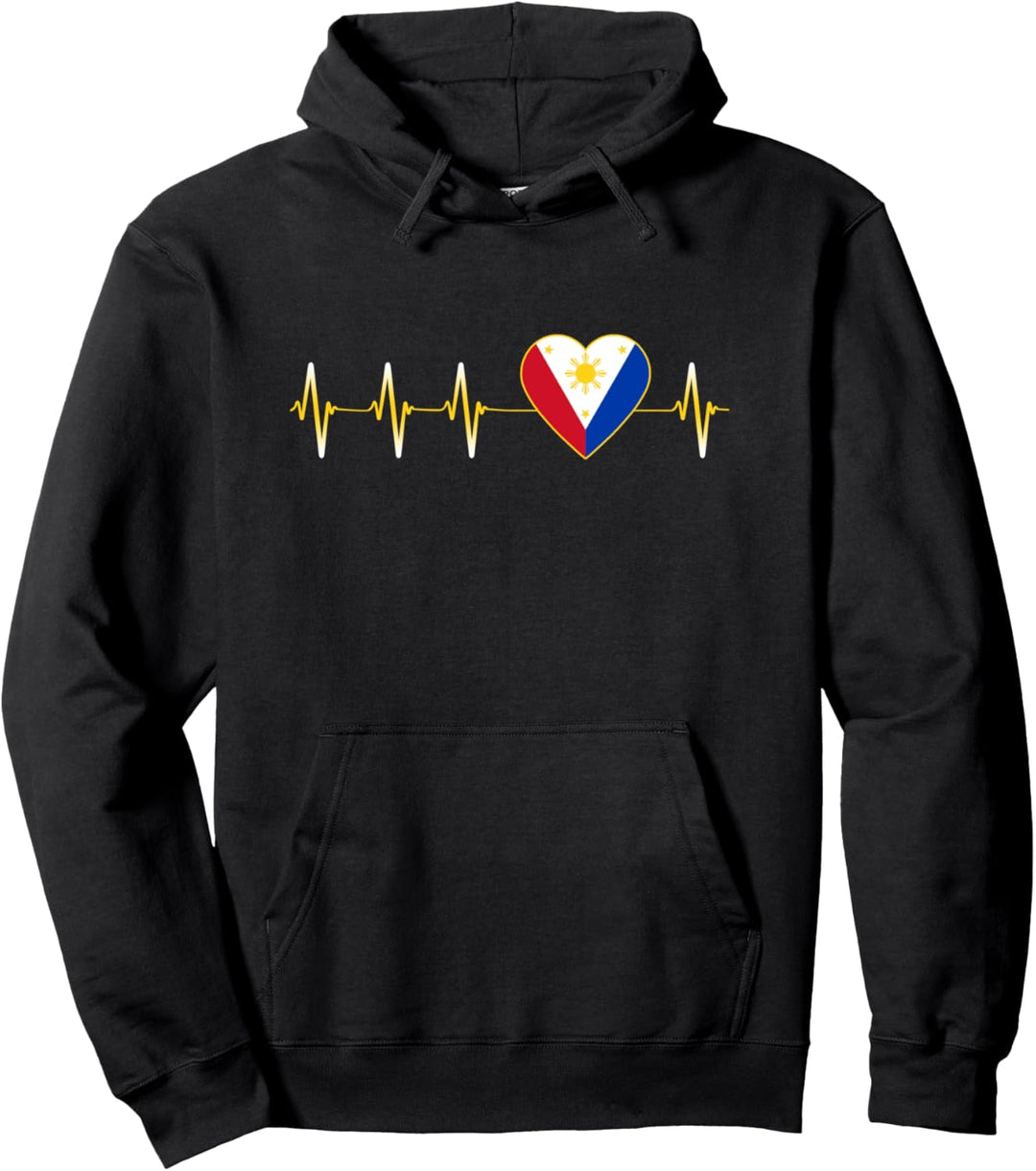 Filipino Heartbeat I Love Philippines Flagge Herz Pullover Hoodie