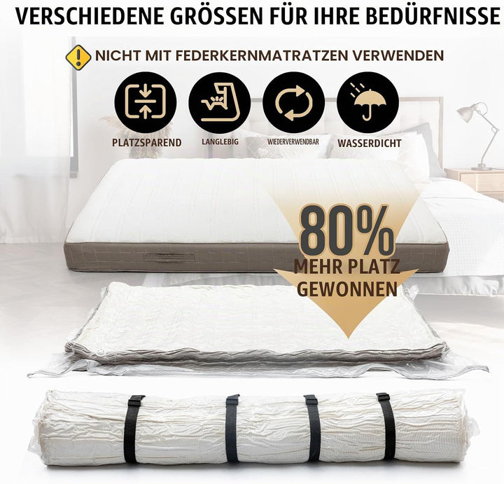 TAILI Vakuumbeutel für Matratzen Vakuumierbeutel Matratze Super King Size 250 x 239 CM für Umzug und