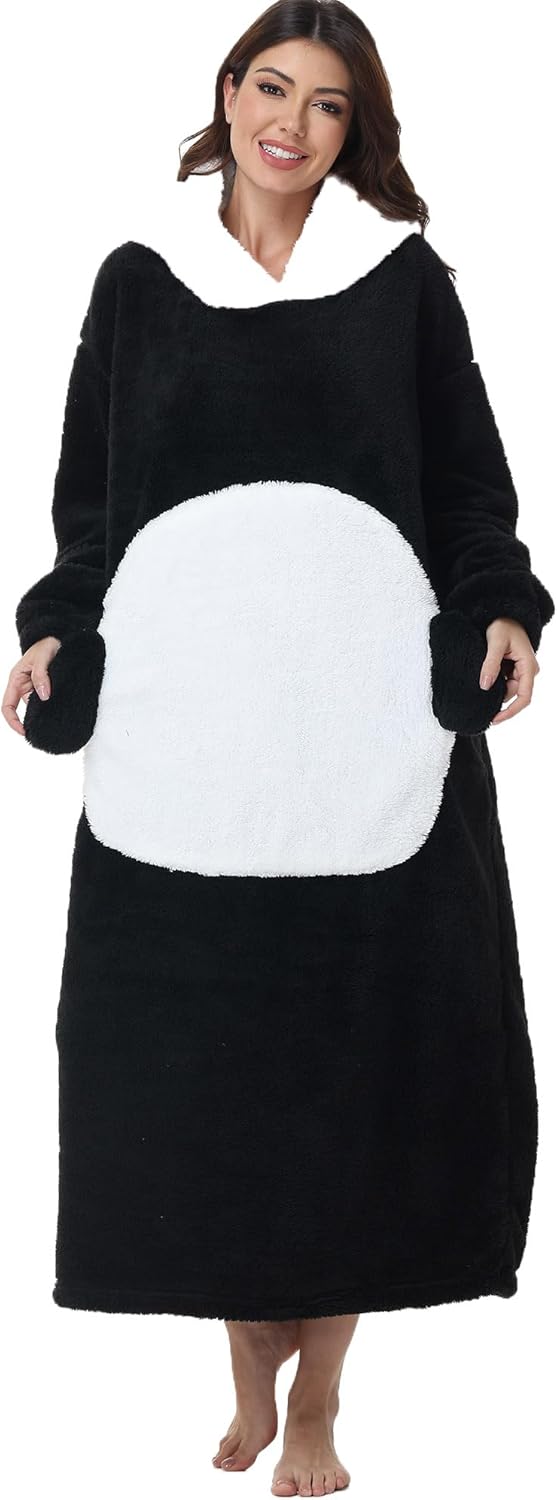 LATH.PIN Hoodie Decke Tragbare Verlängert Übergrosse Oversized Pullover Tragbare Deckenhoodie Gemütl