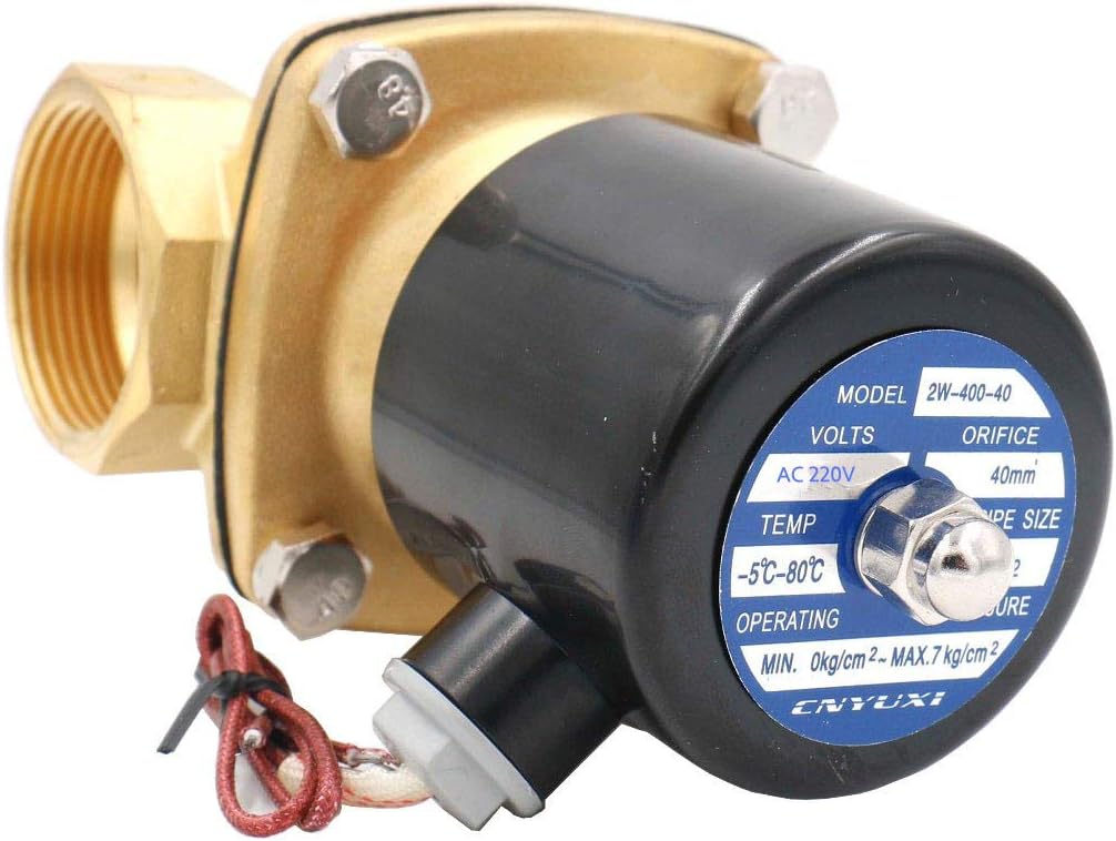 Heschen Elektrisches Magnetventil aus Messing, 2W-400-40, 1-1/2 Zoll, AC 220V, direktes Wasser, norm