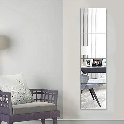 Muzilife Glas Spiegelfliesen 4 Stücke 30x30cm DIY Wandspiegel mit 4 Klebe Mat HD Spiegel Set in Küch