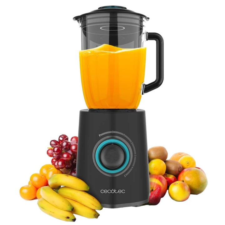 Cecotec Standmixer Power Black Titanium 2300MAX Mix Go. 2300W maximale Leistung, 1,5L Fassungsvermög