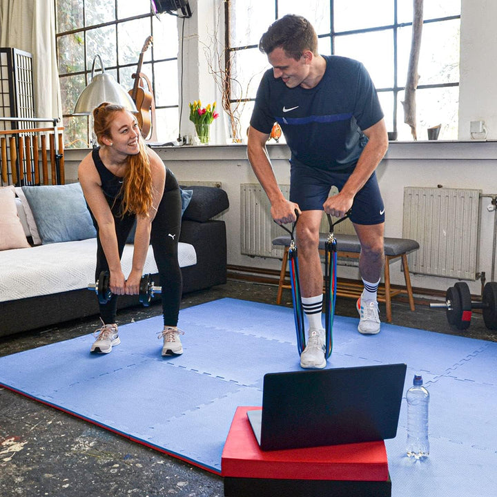 EYEPOWER Profi Fitnessmatte Dicke 2cm - versch. Sets 63x63cm Trainingsmatte - Bodenschutzmatte für F