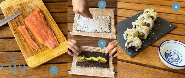 UMAI Sushi-Set, Sushi-Set für zu Hause, ideal für Anfänger, Sushi-Set, 2 Sushi-Matten + Palette + 2