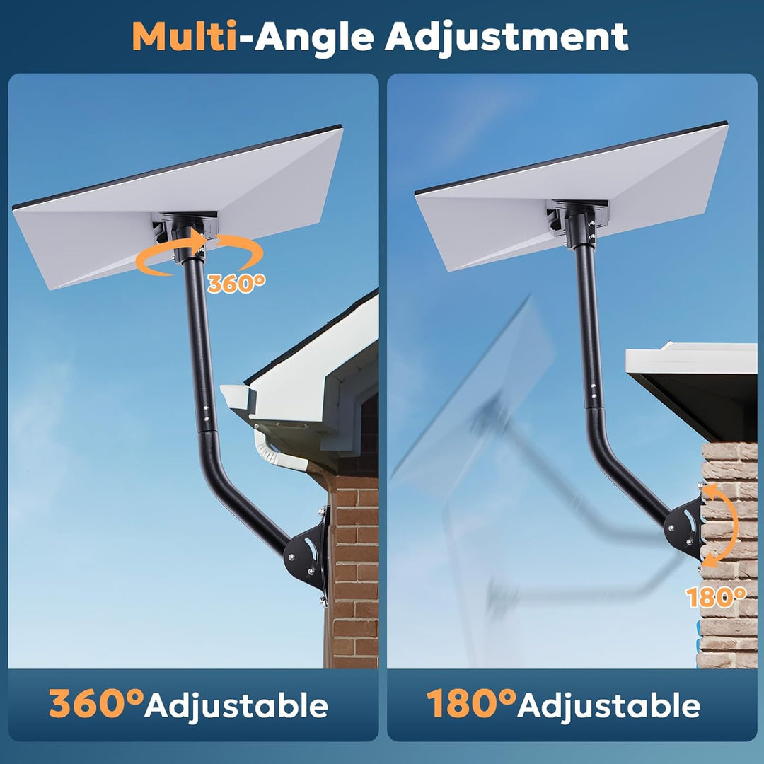 FOOING Starlink Gen 3 Montagekit mit 2 U-Bolzen-Schellen - Schwerlast-Verstellbarer Mast- & Wandadap