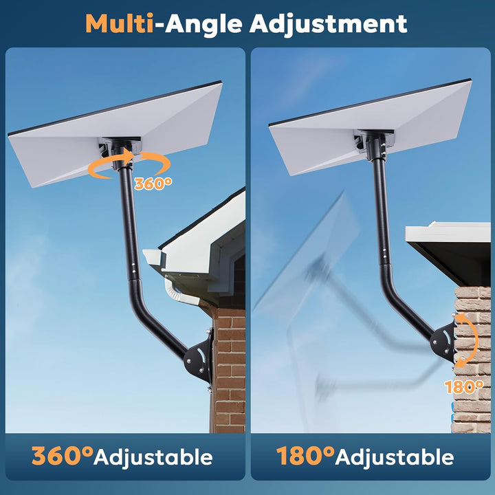 FOOING Starlink Gen 3 Montagekit mit 2 U-Bolzen-Schellen - Schwerlast-Verstellbarer Mast- & Wandadap