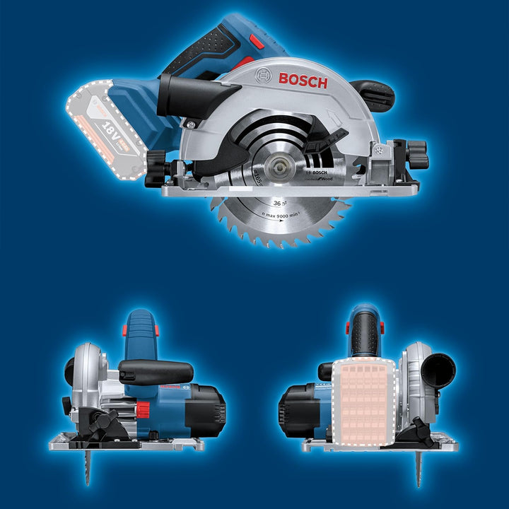 Bosch Professional 18V System Akku Kreissäge GKS 18V-57 G (Sägeblatt-Ø: 165 mm, Schnitttiefe: 57 mm,