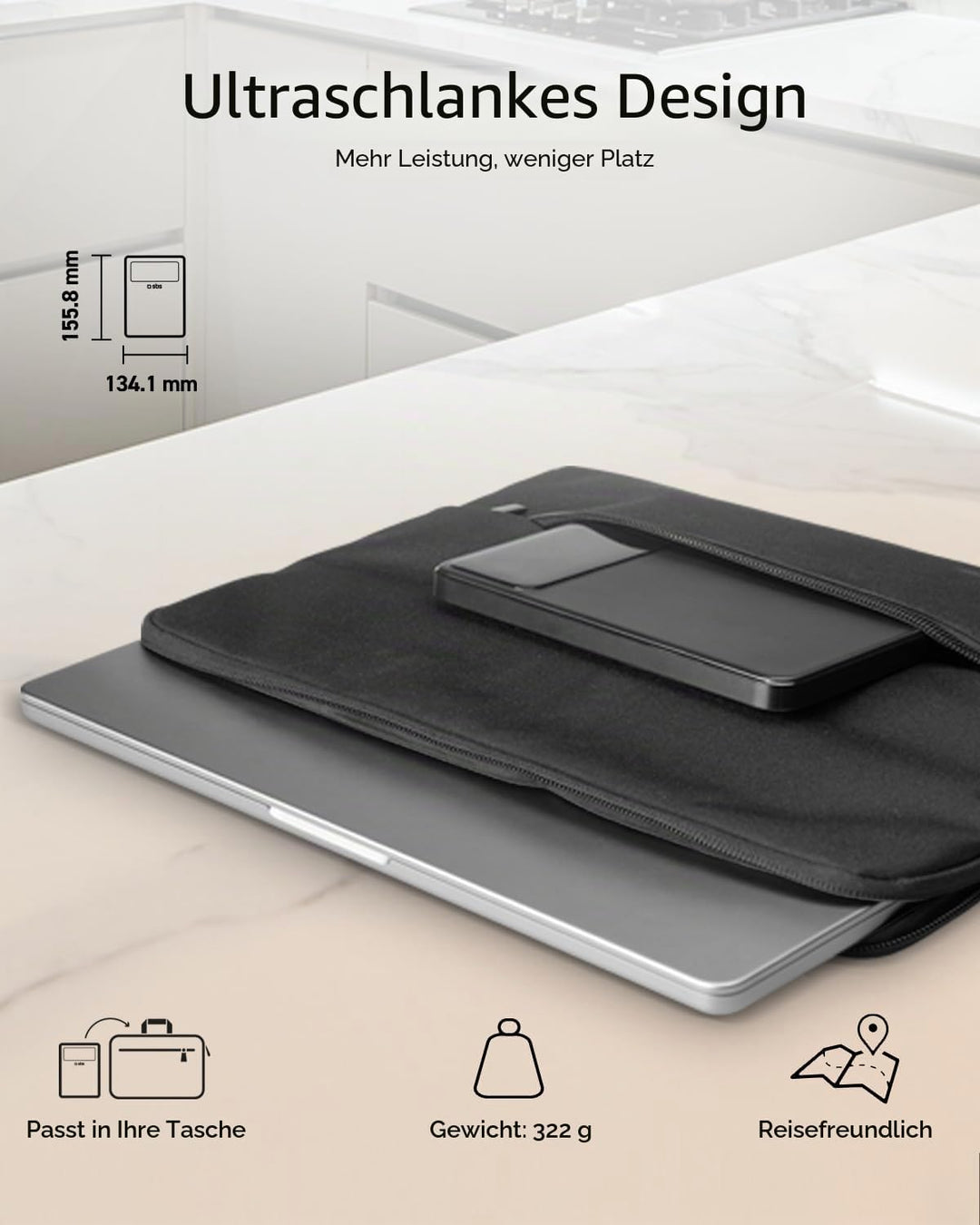 SBS PowerBank Laptop 20K Slim, 20000mAh, 100W Power Delivery (PD 3.1 PPS), AFC, LCD-Display, USB-C,