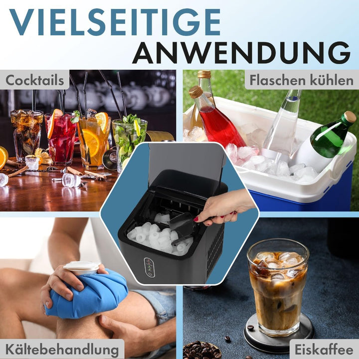 Clatronic® Eiswürfelmaschine schnelle Produktion - Eiswürfel in 10 Minuten | bis zu 10kg Eis in 24 S