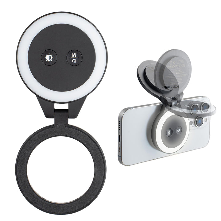 PGYTECH MagGlow Magnetisches Handy-Fülllicht, MagSafe Selfie-Licht, Tragbares Magnet-LED-Ringlicht m