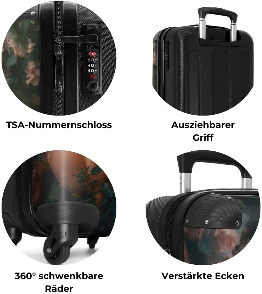 NoBoringSuitcases.com® Koffer Handgepäck Trolley Rollkoffer Kleine Reisekoffer mit 4 Rollen - Pferd