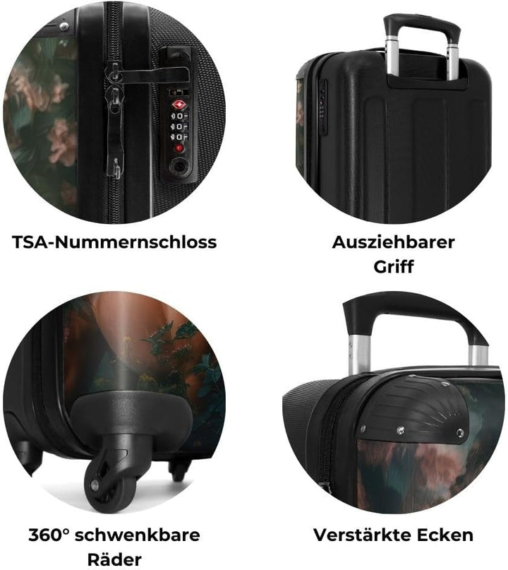 NoBoringSuitcases.com® Koffer Handgepäck Trolley Rollkoffer Kleine Reisekoffer mit 4 Rollen - Pferd
