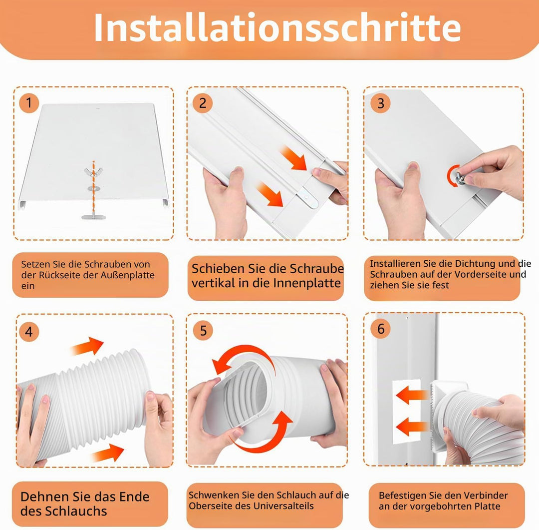 Klimaanlage Fensterabdichtung Balkontür,6 Stück Verstellbares Set(Max 240 cm) für Schiebetür,Univers
